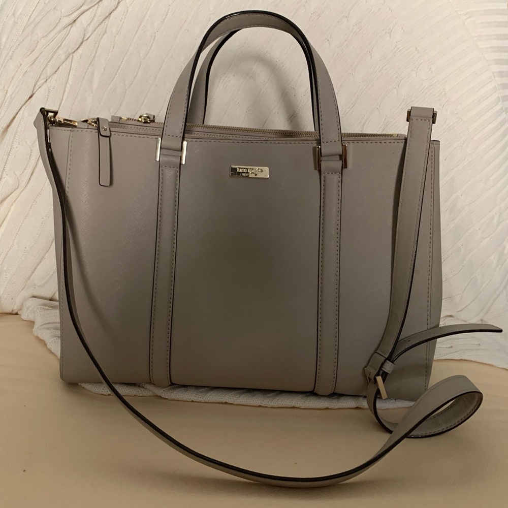 Taupe Kate Spade Laptop Bucket Clutch